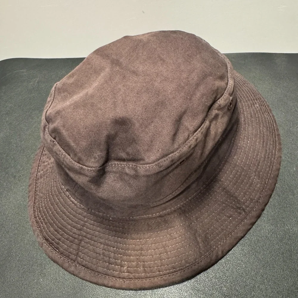 Polo Ralph Lauren Bucket Hat Cap Large Brown Yellow Pony Embroidered Y2K USA VTG